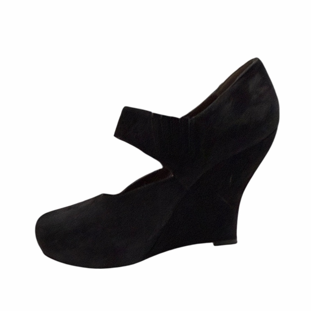 Marni Black Suede Mary Jane Wedge Heels Size 37 - Picture 4 of 10